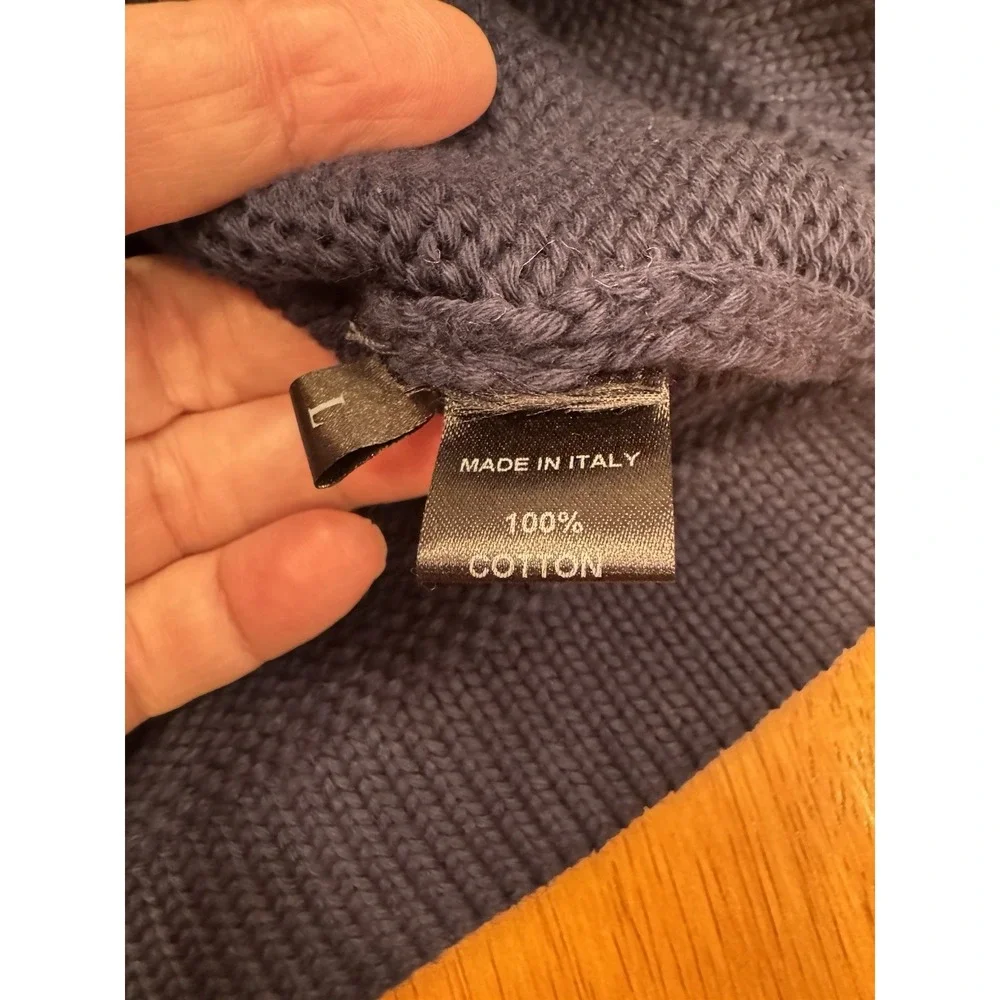 Panerai Roll Neck Sweater Blue Knit 100% Cotton Men's
